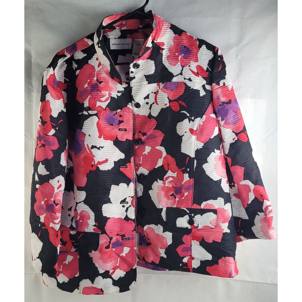 Alfred Dunner button-up Floral Pattern Jacket Sz 14